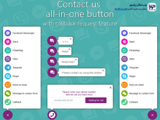 وب نگر پارسی افزونه All in One Support Button