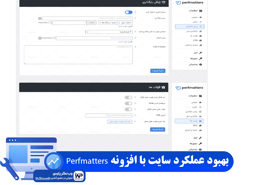وب نگر پارسی افزونه Perfmatters