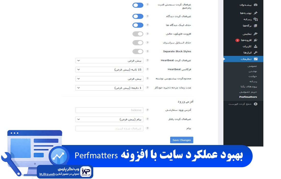 وب نگر پارسی افزونه Perfmatters