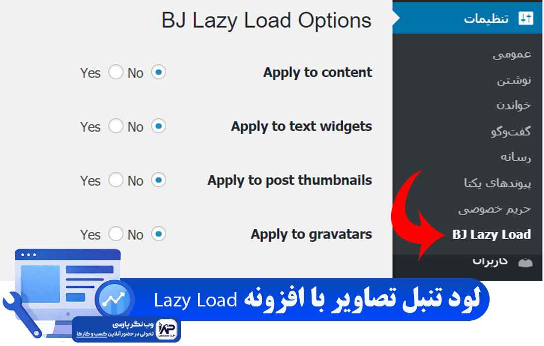 وب نگر پارسی افزونه Lazy Load