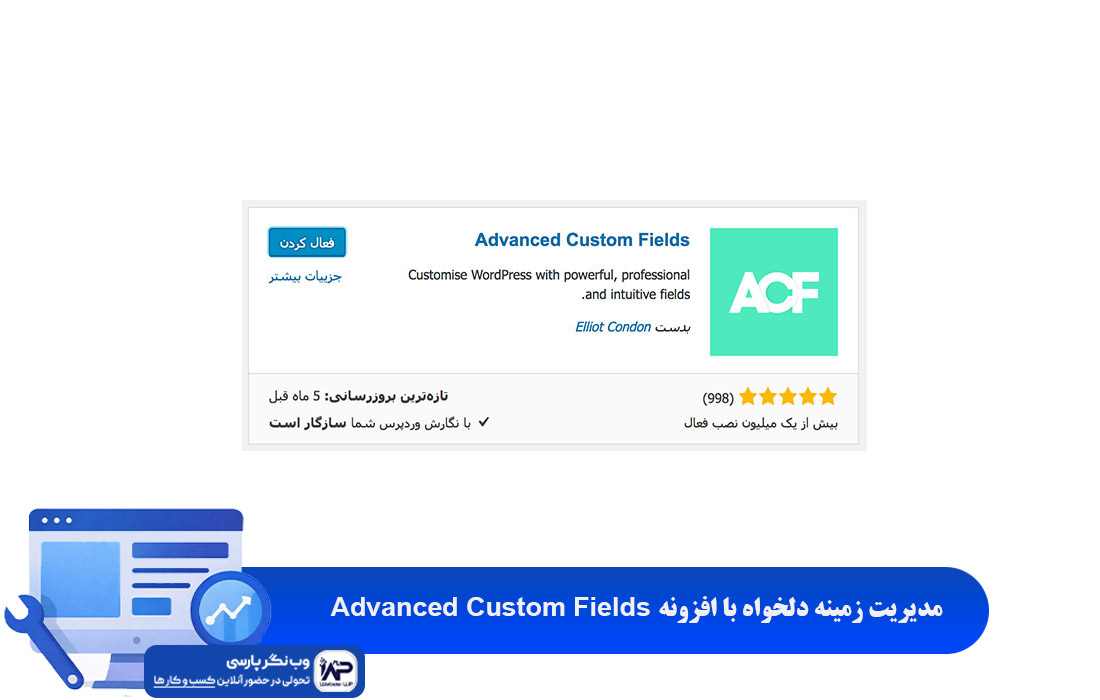 وب نگر پارسی مدیریت زمینه دلخواه با افزونه Advanced Custom Fields