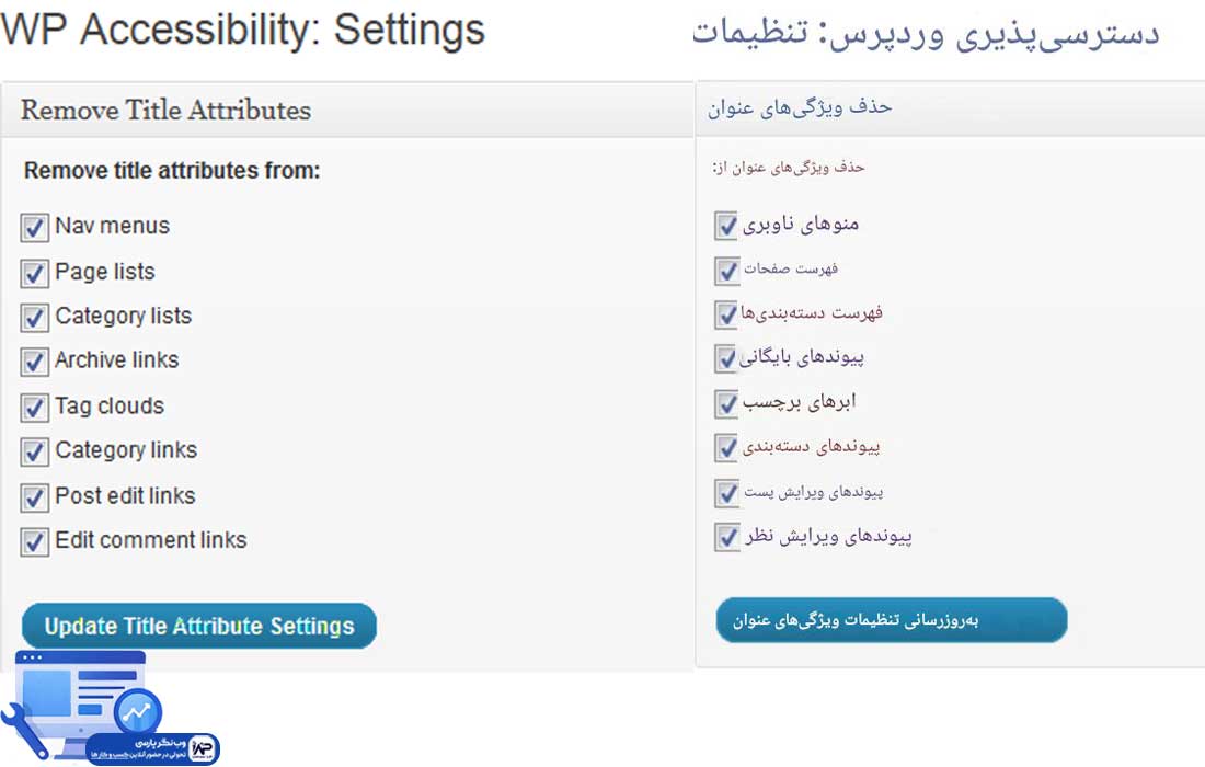 وب نگر پارسی افزونه WP Accessibility