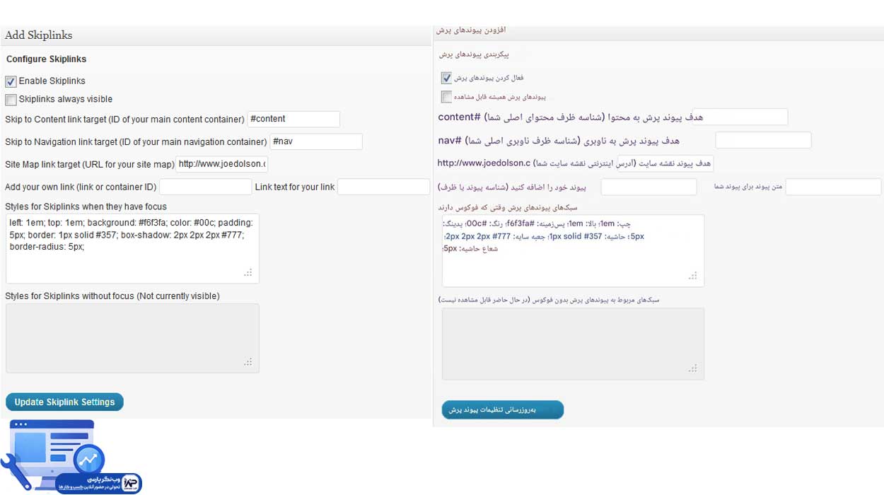 وب نگر پارسی افزونه WP Accessibility