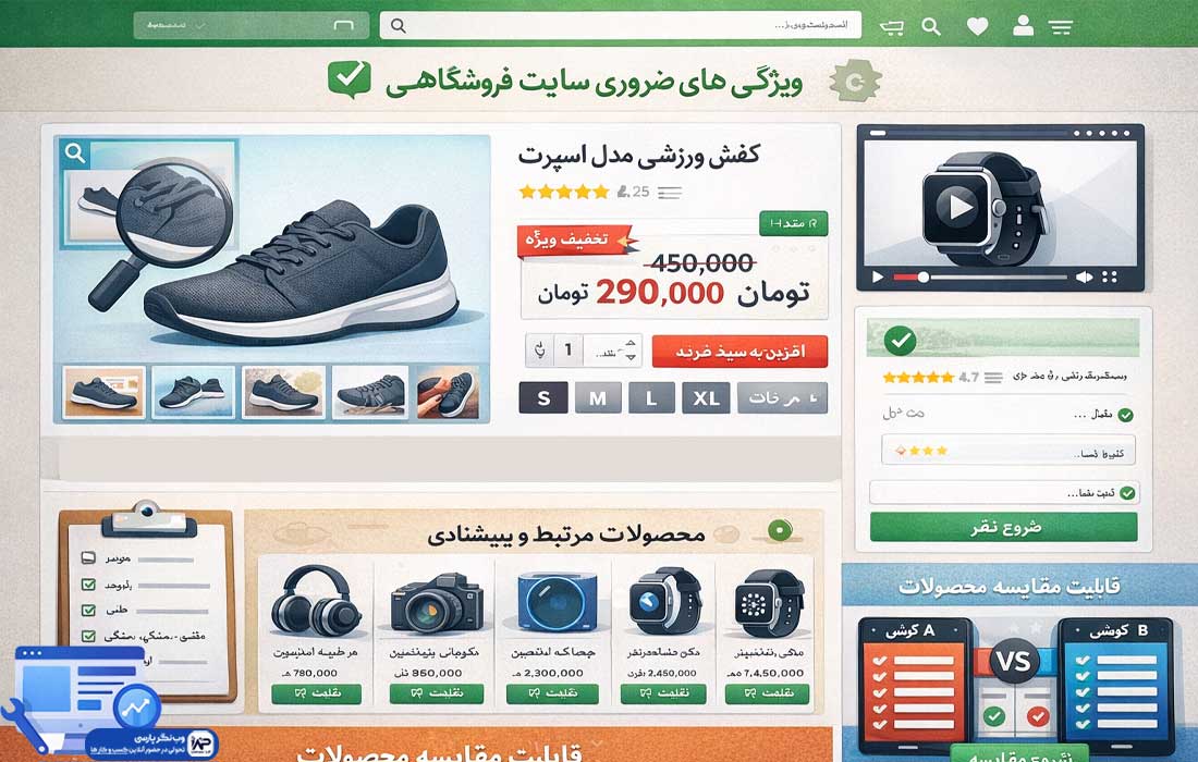 وب نگر پارسی امکانات سایت فروشگاهی