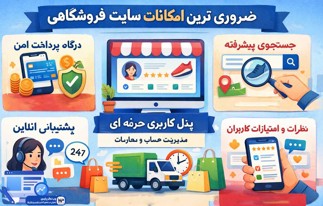 وب نگر پارسی امکانات سایت فروشگاهی