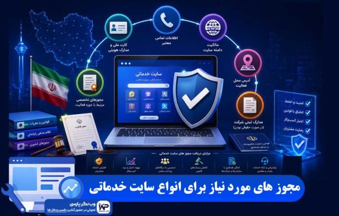 مجوز های مورد نیاز برای انواع سایت خدماتی