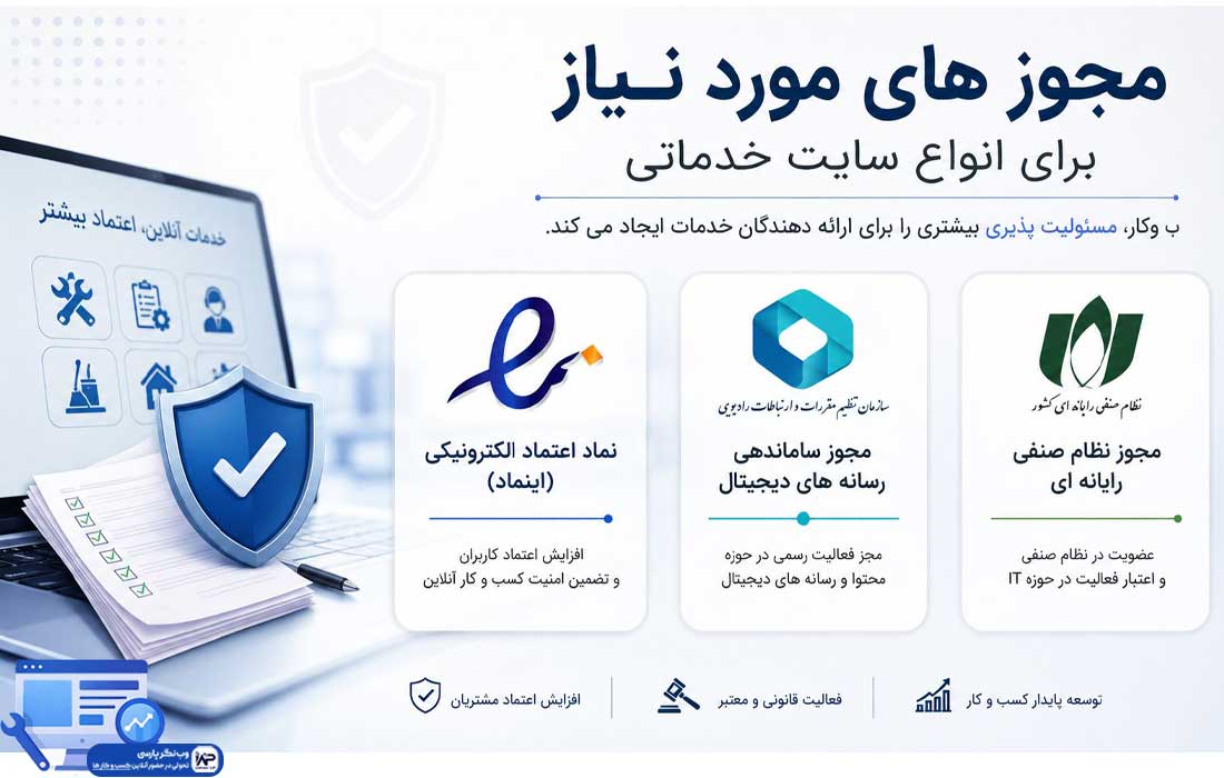 وبلاگ وب نگر پارسی مجوز های انواع سایت خدماتی