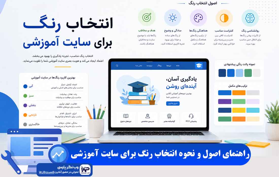 وبلاگ وب نگر پارسی انتخاب رنگ برای سایت آموزشی