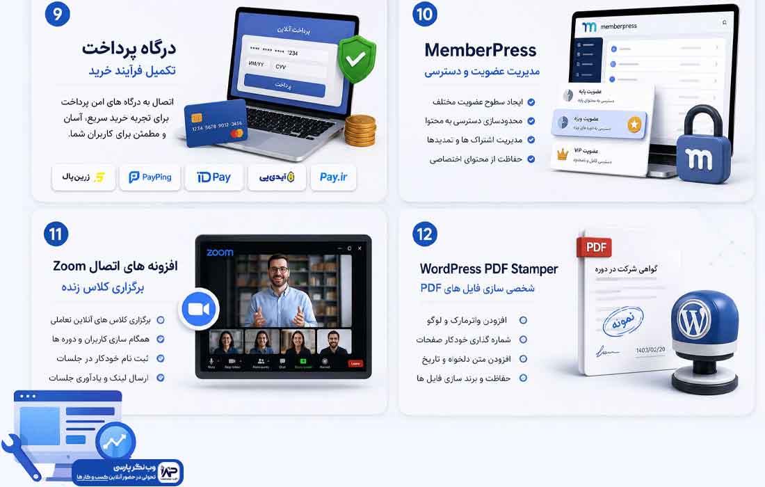 وبلاگ وب نگر پارسی افزونه های سایت آموزشی