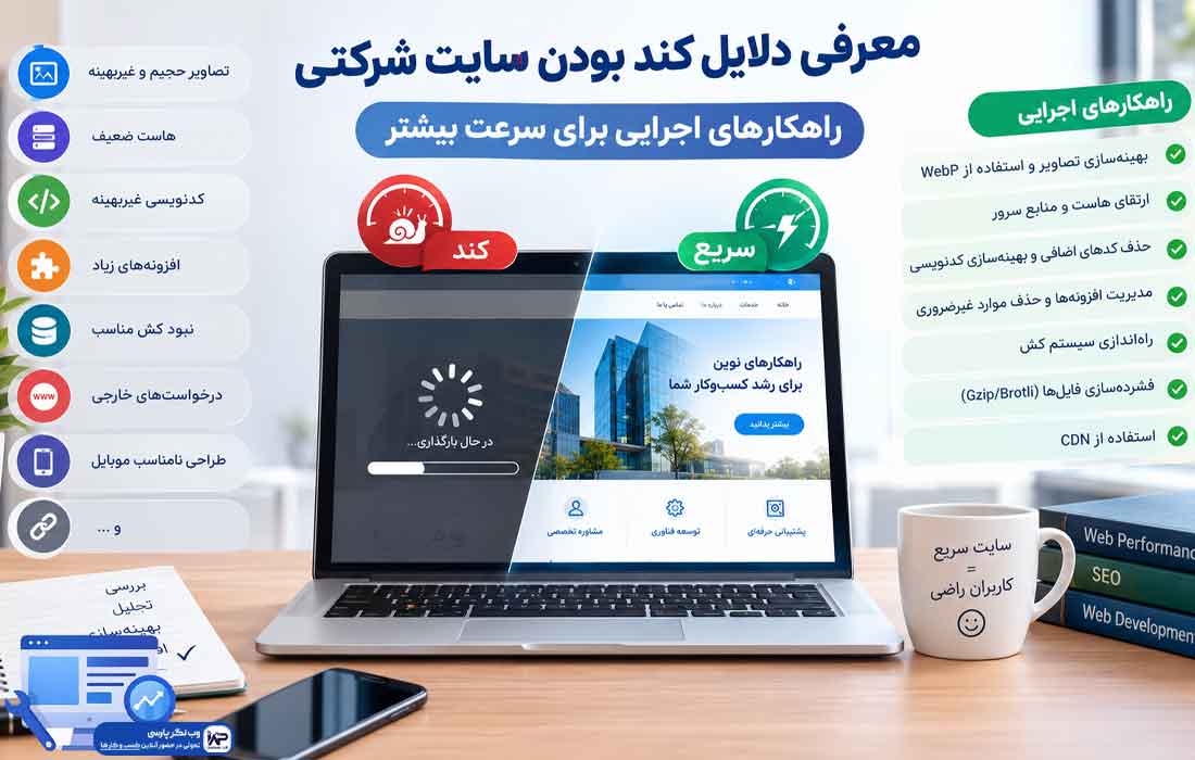 وبلاگ وب نگر پارسی دلایل کند بودن سایت شرکتی