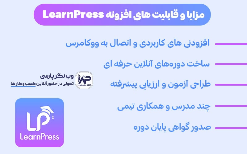 مرایای افزونه لرن پرس