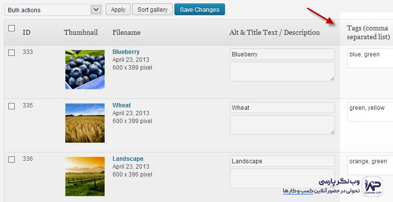 وب نگر پارسی ساخت گالری تصاویر با افزونه NextGEN Gallery
