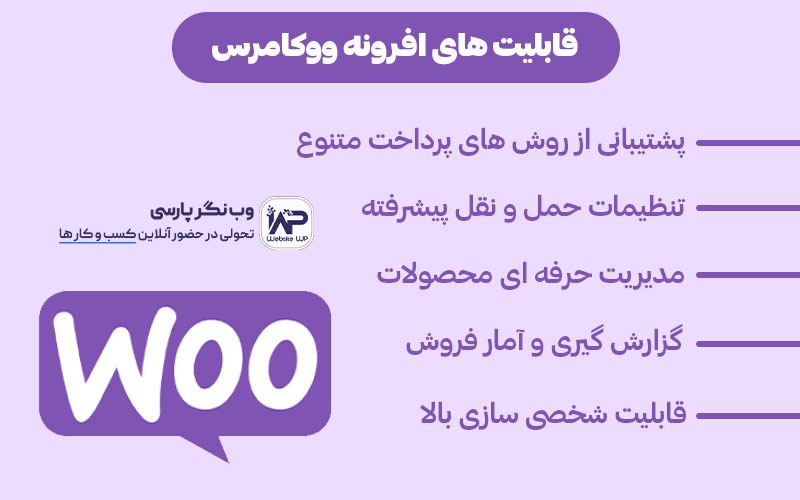 وب نگر پارسی قابلیت های کلیدی افزونه ووکامرس