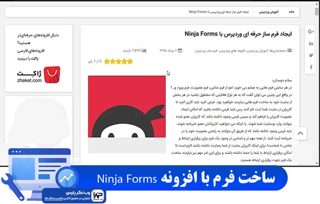 وب نگر پارسی افزونه Ninja Forms