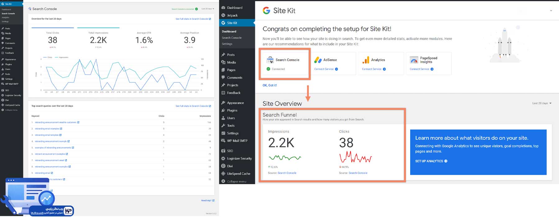 وب نگر پارسی افزونه Google Site Kit